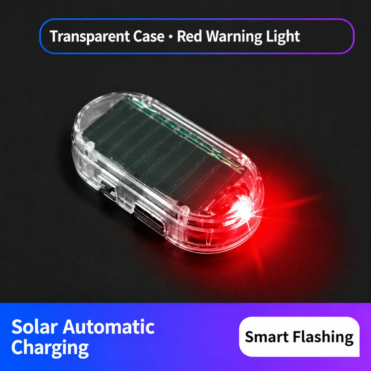 Solar-Powered Simulated Car Alarm LED with Automatic Light Sensor