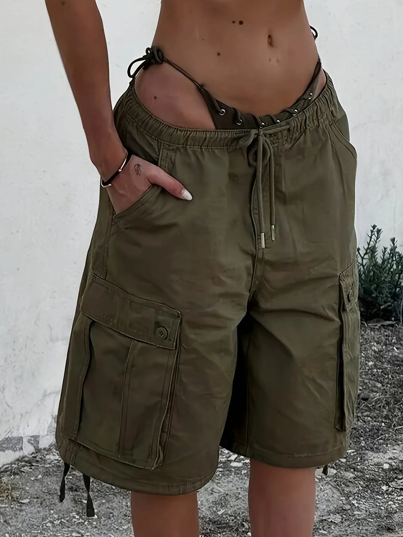 Women's New Vintage Workwear Shorts, Fashion Loose-Fit Casual Mid-Length Pants for Everyday Wear, Versatile and Stylish