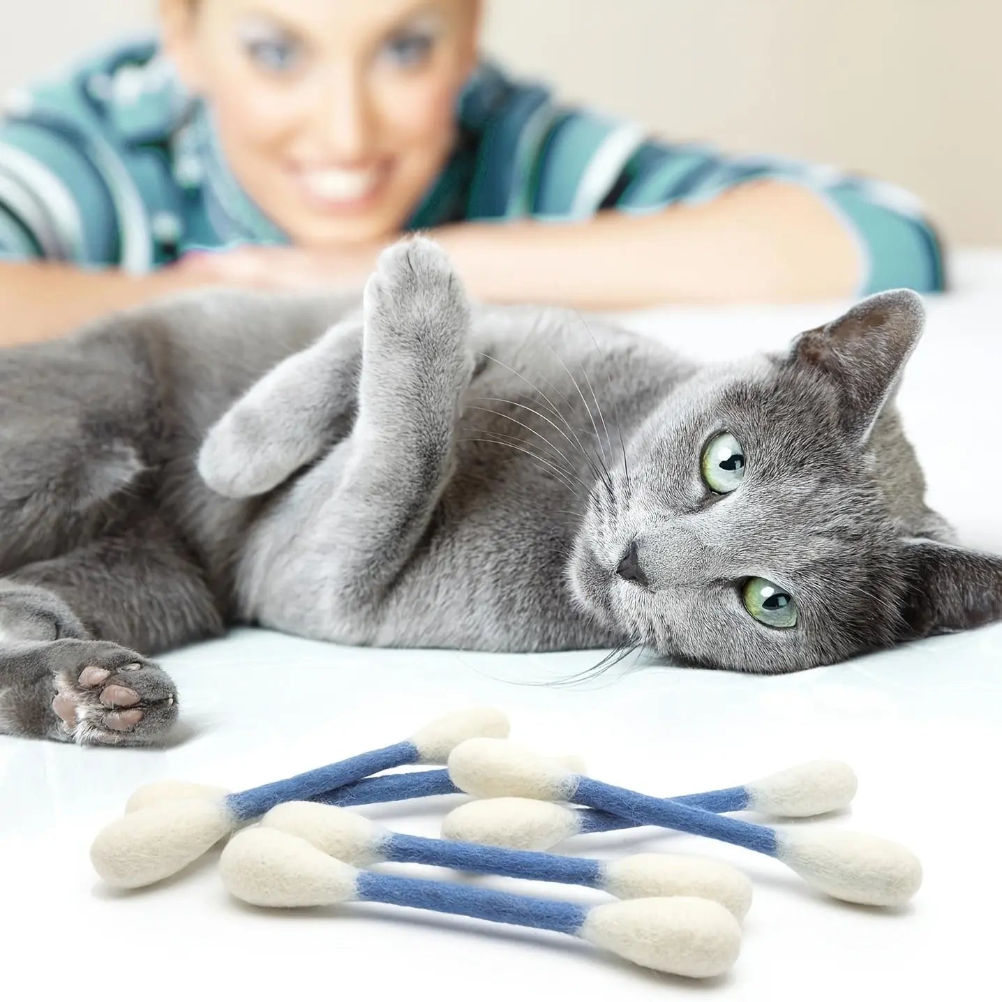 6PCS Extra Large Interactive Cat Toy Wand, Durable Bite-Resistant Pet Playstick for Indoor Cats, Reducing Boredom & Encouraging Play