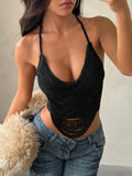 Tassel Punk Style Tank Top, Elegant Sleeveless Top, Bold Fashion Statement Piece, Chic, Perfect for Edgy, Unique Design for Trendy Looks, Summer, Standout Apparel Choice