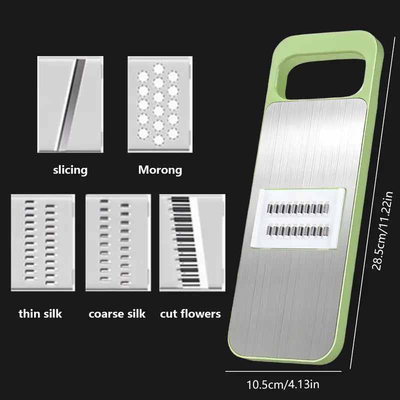 Adjustable Stainless Steel Vegetable Slicer with Multiple Cutting Styles, Comfortable Handle & Easy-Clean Design