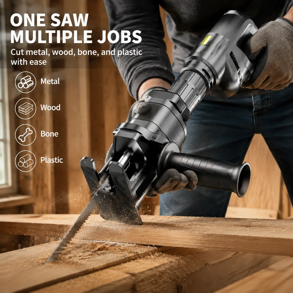 1 Count Reciprocating Saw Attachment for Drill, DIY Tool for Home Renovation, Wood & PVC Cutting Helper