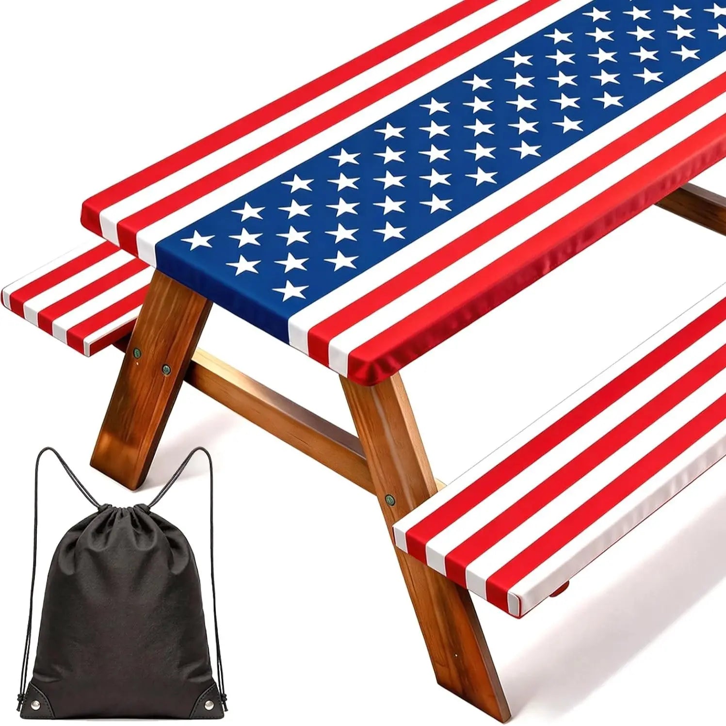 USA 250th Anniversary Patriotic Picnic Table & Bench Covers Set (3-Piece)