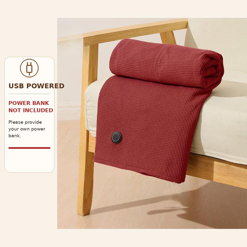 USB-Powered Heated Blanket Shawl with Adjustable Temperature Control