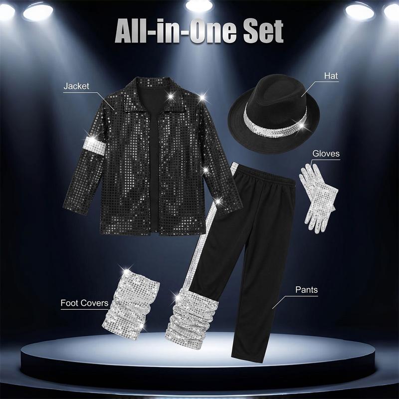 Meihuida Boys’ 80s Pop Star Halloween Costume Set