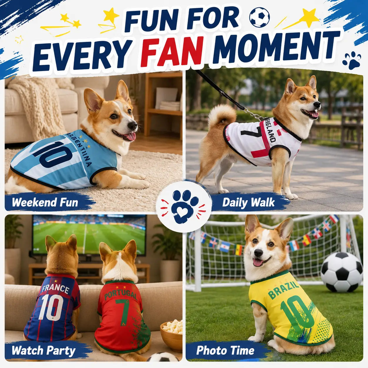World Cup 2026 Patriotic Soccer Fan Pet Shirt