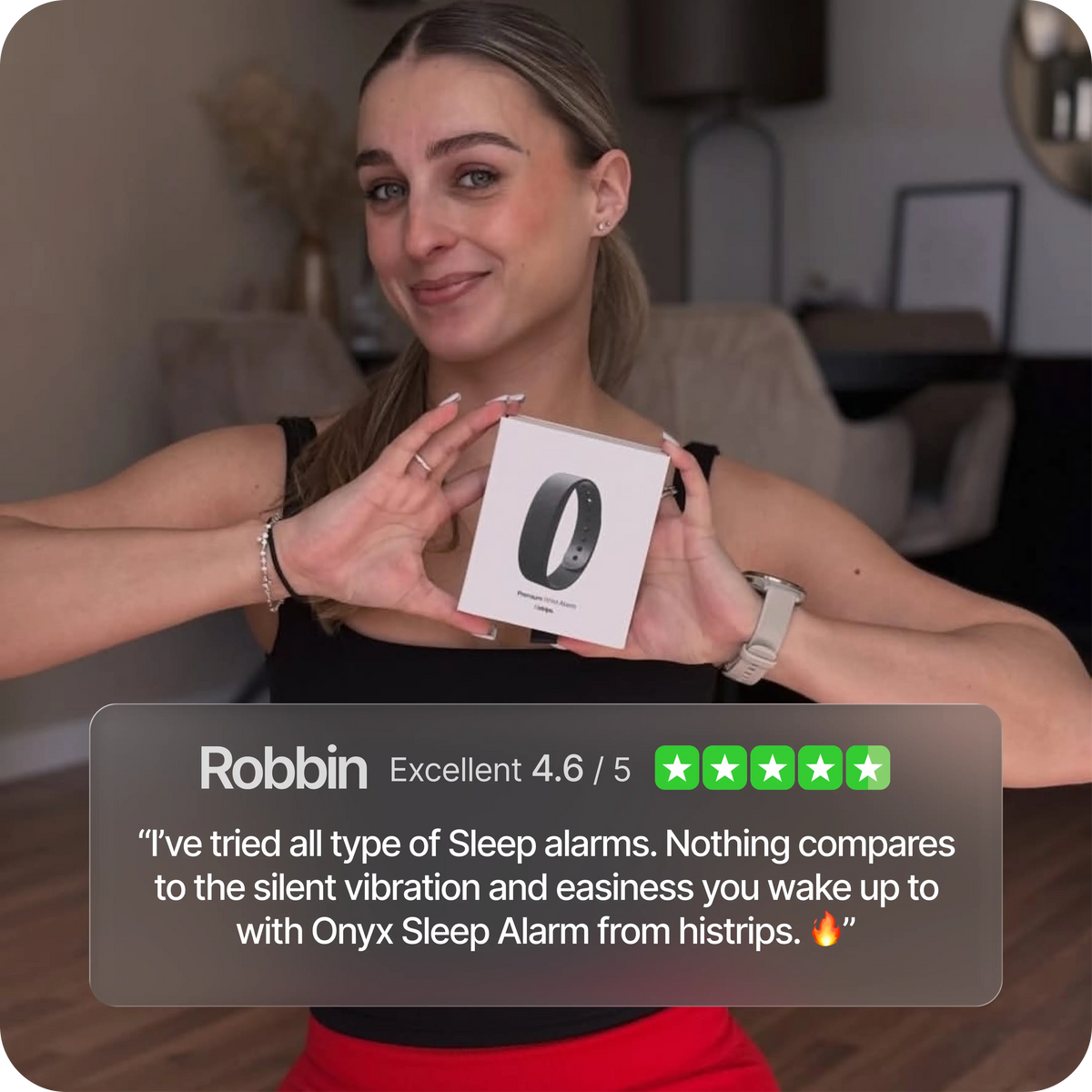 Onyx Silent Vibrating Wrist Alarm Clock – 3 Alarms, 2 Vibration Levels, 14+ Day Battery