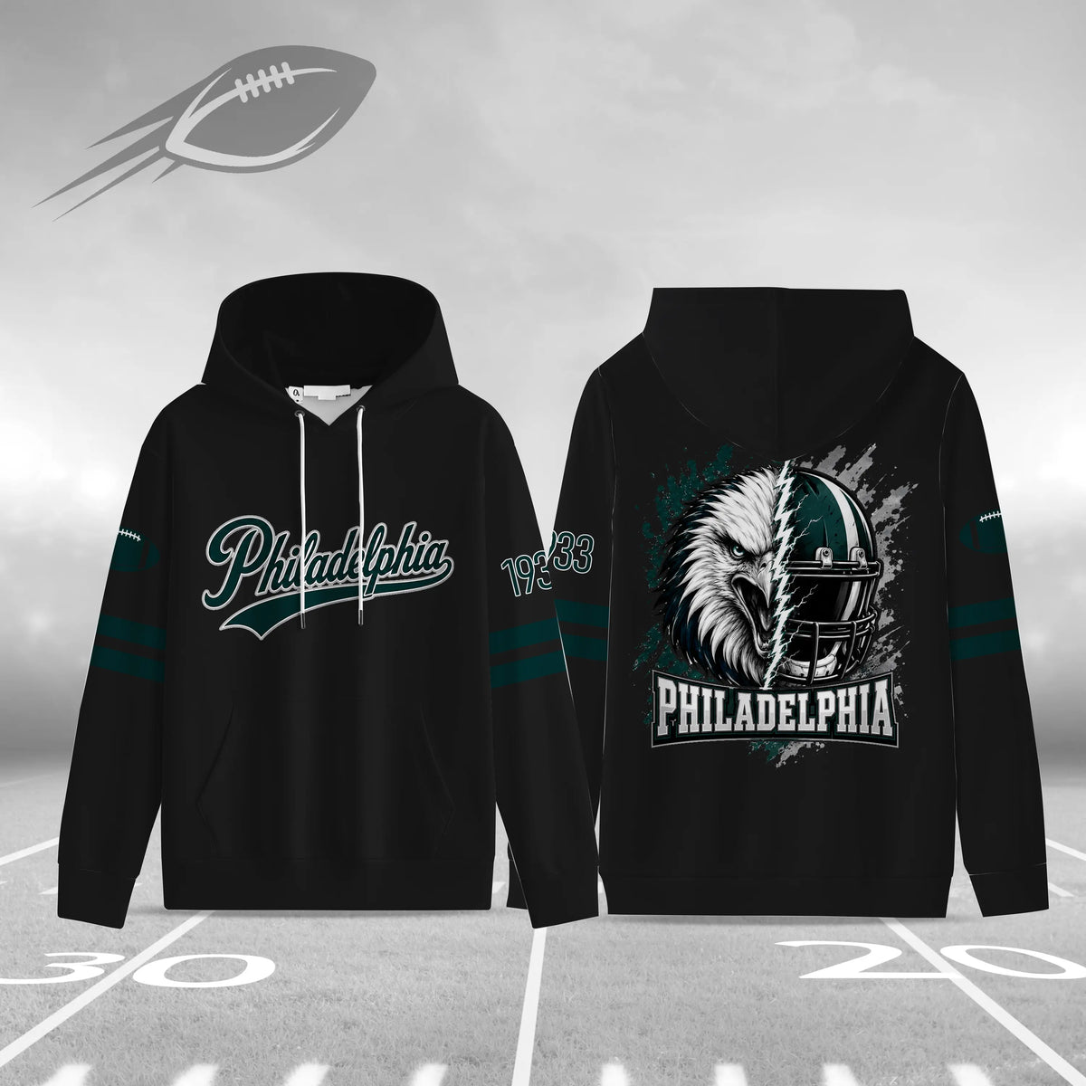 Unisex Football City Graphic Pullover Hoodie