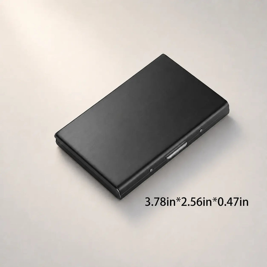 Ultra-Slim RFID Blocking Metal Card Holder, Stainless Steel Credit Card & ID Case for Business Travel