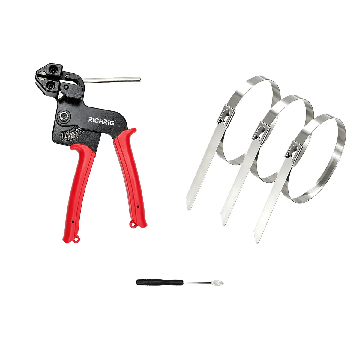 304 Stainless Steel Cable Tie Tensioning Kit with 11.8-Inch Ties