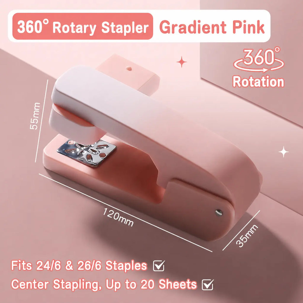 Rotating Swing Arm Stapler, 360 Degree Long Reach Stapler for Booklets