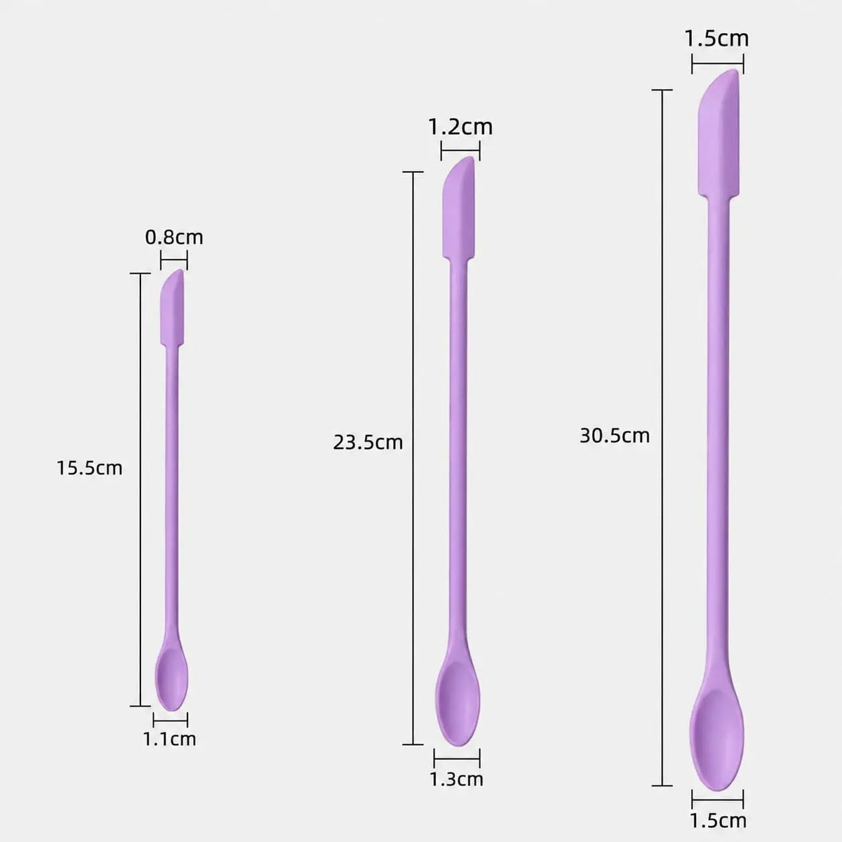 3-Pack Mini Silicone Makeup Spatulas for Foundation, Cream, Lotion, Jar Scraping & Cosmetic Use