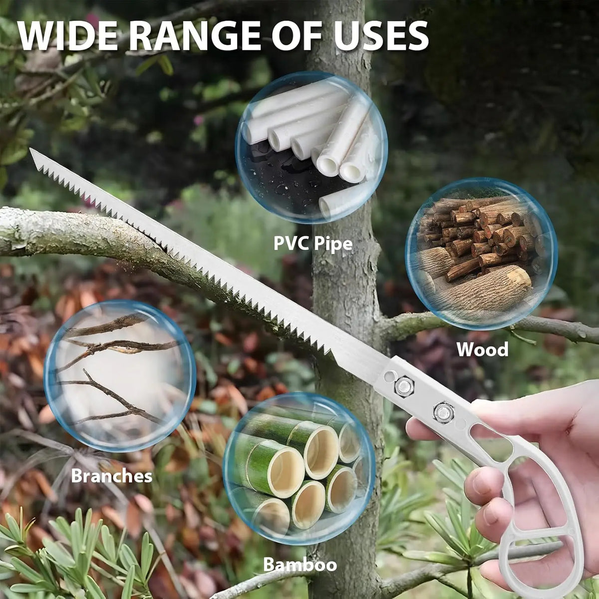 Portable Fine-Tooth Hand Saw, Multi-Use Small Saw for Camping, Gardening, Pruning Wood and Bamboo