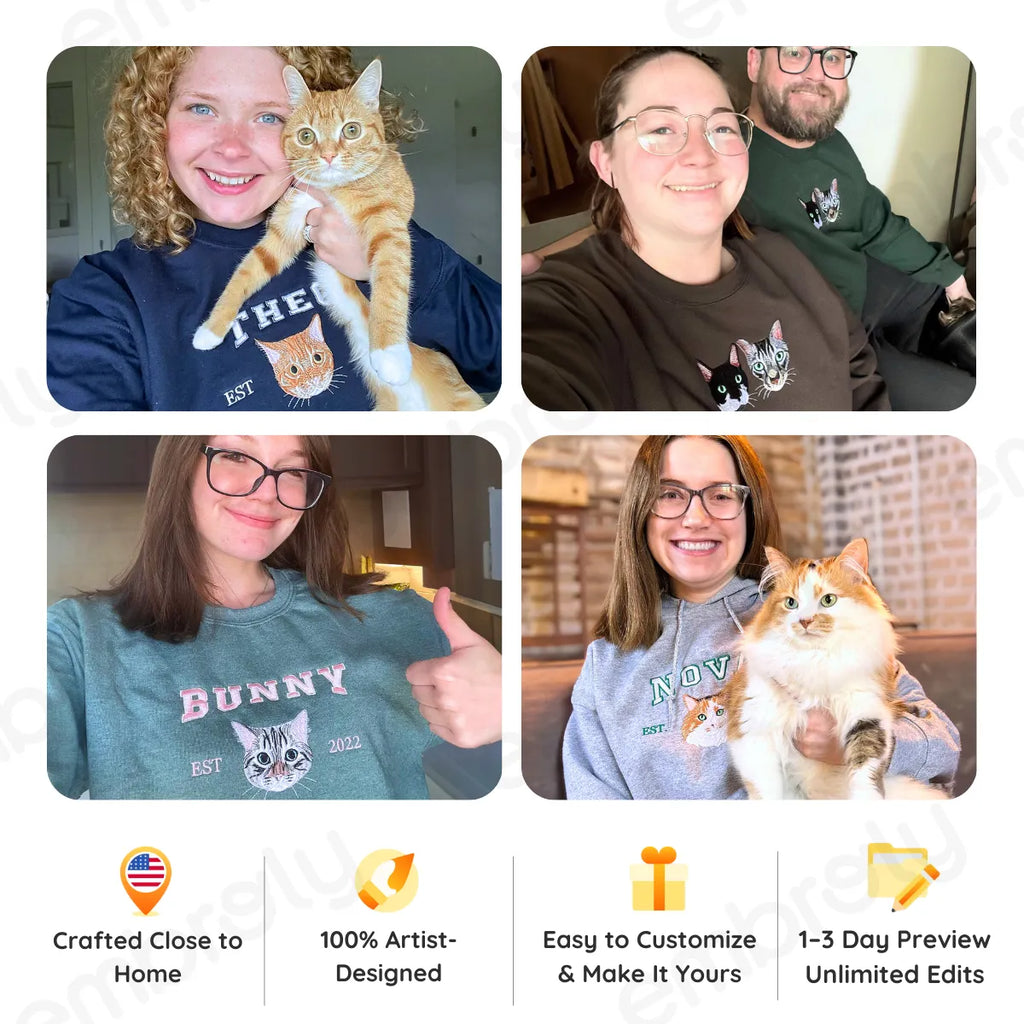 Personalized In My Cat Mom Era Shirt, Sweatshirt or Hoodie, Embroidered Gift for Proud Cat Mom