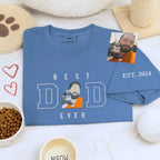 Personalized Cat Dad Shirt with Cat Portrait, Embroidered Gift for Proud Cat Dad