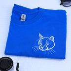 Personalized Cat Dad Shirt with Cat Portrait, Embroidered Gift for Proud Cat Dad