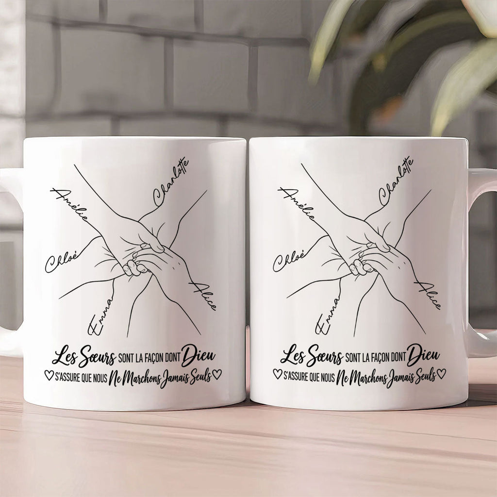 Les Sœurs Sont La Façon De Dieu | Personalized Ceramic Coffee Mug - 5