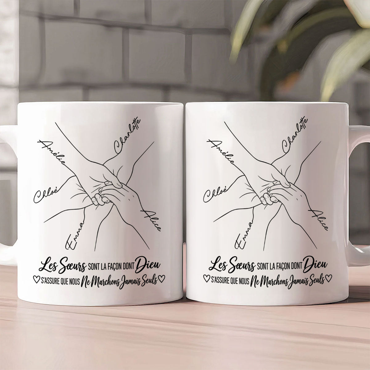 Les Sœurs Sont La Façon De Dieu | Personalized Ceramic Coffee Mug - 5