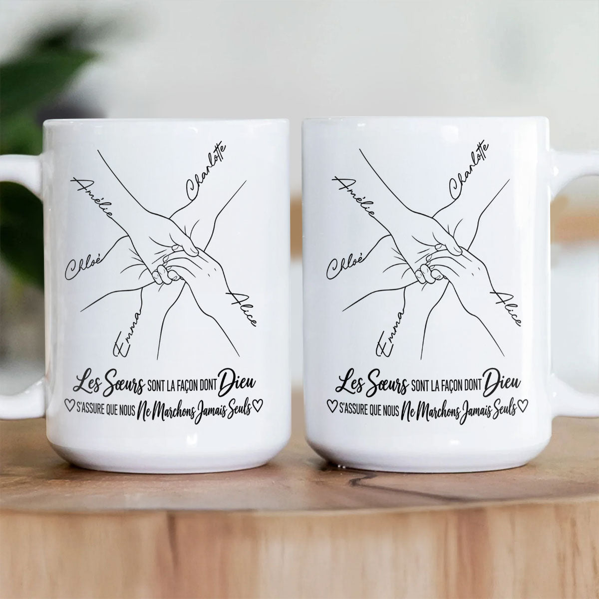 Les Sœurs Sont La Façon De Dieu | Personalized Ceramic Coffee Mug - 6